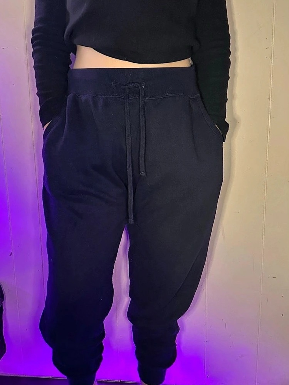 90’s Style Cotton Blend Starting Point Jogger Sweatpants in Blue XL